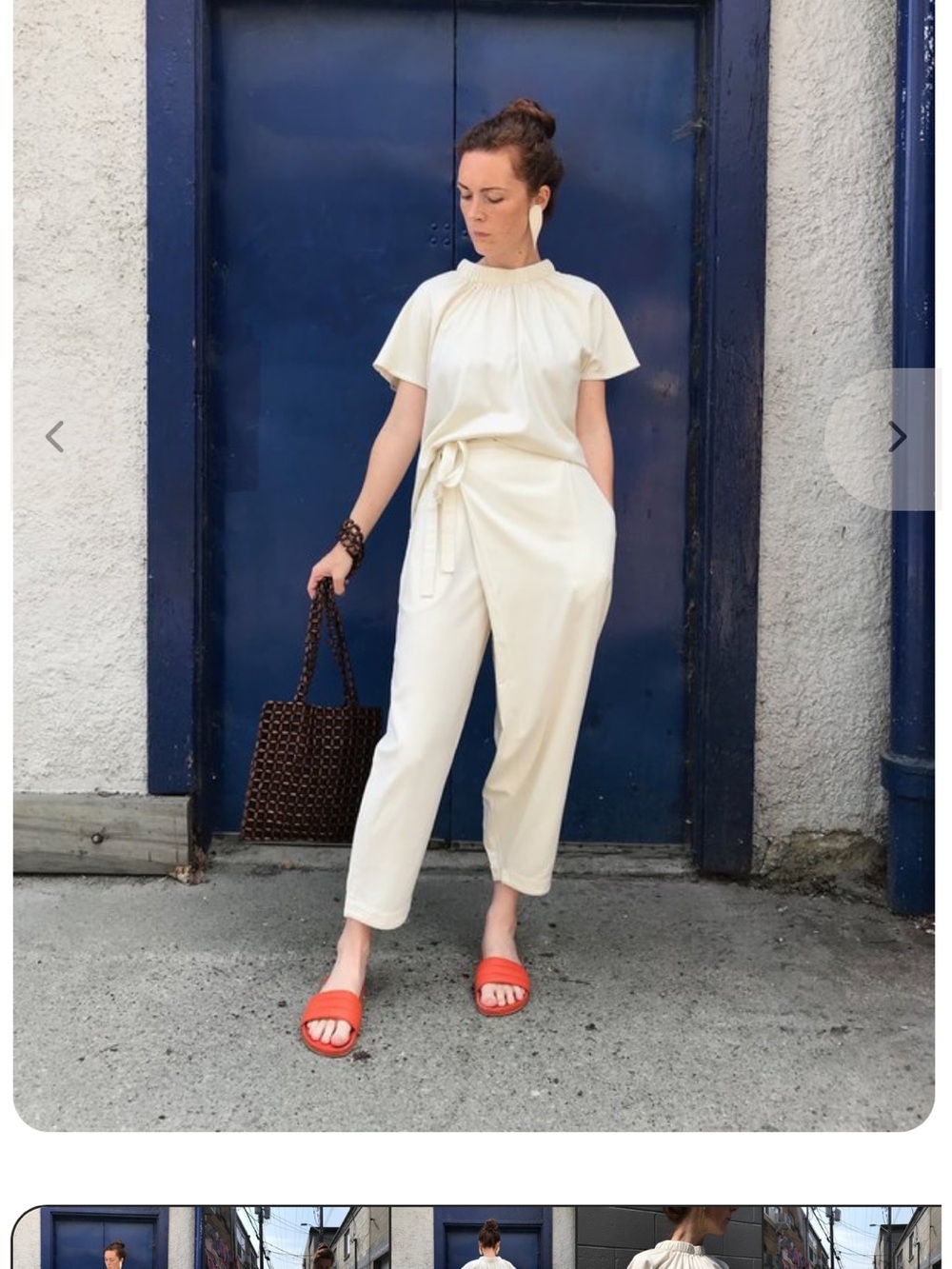 ISO 7115 by Szeki Ainsley wrap pants in cream silk - do not buy!